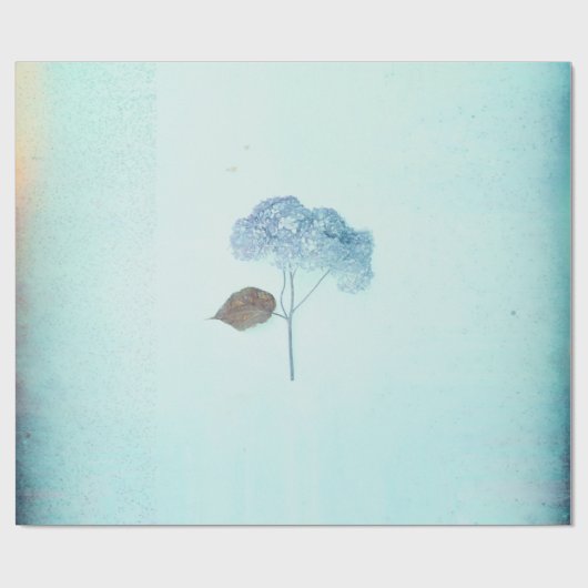 Hydrangea  Blue Floral Rustic Antiek Cadeaupapier (Vlak)