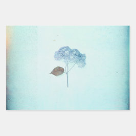 Hydrangea  Blue Floral Rustic Antiek Inpakpapier Vel