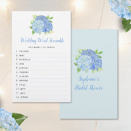 Hydrangea Blue Floral Vrijgezellenfeest Word Game