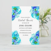 Hydrangea Blue Floral Waterverf Vrijgezellenfeest Kaart (Staand voorkant)