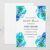 Hydrangea Blue Floral Waterverf Vrijgezellenfeest Kaart (Voorkant / Achterkant)