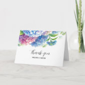 Hydrangea Blue Floral Wedding Dank u Bedankkaart (Voorkant)