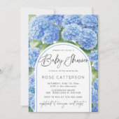 Hydrangea Blue Flowers Boy Baby shower Kaart (Voorkant)