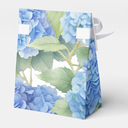 Hydrangea Blue Flowers Het is een Boy Baby shower Bedankdoosjes (Achterkant)