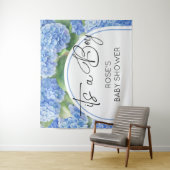 Hydrangea Blue Flowers Het is een jongen Wandkleed (In situ)