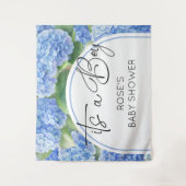 Hydrangea Blue Flowers Het is een jongen Wandkleed (Voorkant)