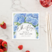 Hydrangea Blue Flowers Oh Boy Baby shower Servet (Insitu)