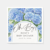 Hydrangea Blue Flowers Oh Boy Baby shower Servet (Voorkant)