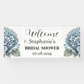 Hydrangea Blue Flowers Rustiek Vrijgezellenfeest Spandoek (Horizontaal)