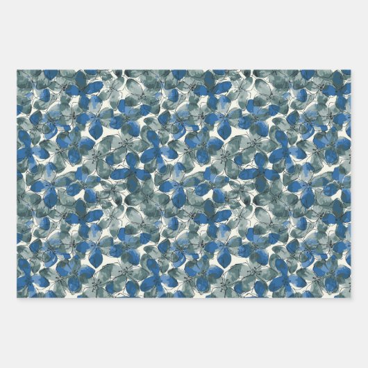 Hydrangea Blue Inpakpapier Vel (Voorkant 2)