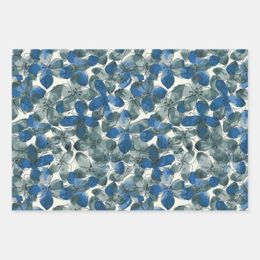 Hydrangea Blue Inpakpapier Vel (Voorkant)