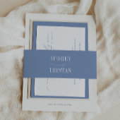 HYDRANGEA Blue Minimalist Uitnodigingen Wikkel