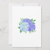 Hydrangea Blue Paars Waterverf Botanical Wedding Kaart (Achterkant)