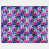 Hydrangea Blue Pink Floral Fleece Blanket Deken (Voorkant (Horizontaal))
