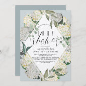 Hydrangea Blue Rhonbus Virtual Baby shower Kaart (Voorkant / Achterkant)