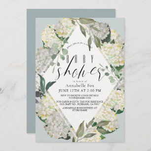 Hydrangea Blue Rhonbus Virtual Baby shower Kaart