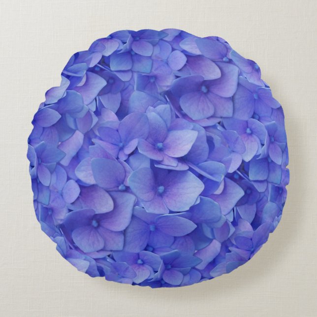 Hydrangea Blue  Rond Kussen (Voorkant)