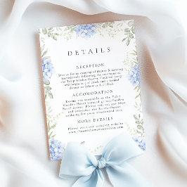 Hydrangea Blue Wedding Details Kaart