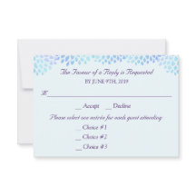 Hydrangea Blue Wedding Response RSVP 3 Entrees