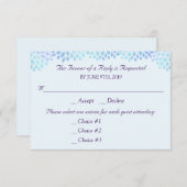 Hydrangea Blue Wedding Response RSVP 3 Entrees (Voorkant / Achterkant)