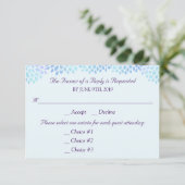 Hydrangea Blue Wedding Response RSVP 3 Entrees Kaartje (Staand voorkant)