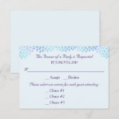 Hydrangea Blue Wedding Response RSVP 3 Entrees Kaartje (Voorkant / Achterkant)