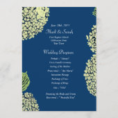 Hydrangea Blueberry Wedding Programme Programmakaart (Achterkant)