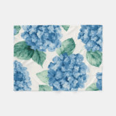 Hydrangea Blues Bloemenschildering in Waterverf Bl Fleece Deken (Voorkant (Horizontaal))