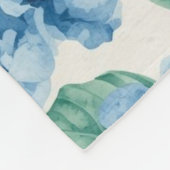 Hydrangea Blues Bloemenschildering in Waterverf Bl Fleece Deken (Hoek)
