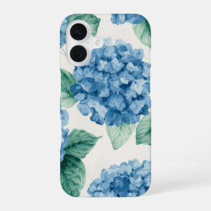 Hydrangea Blues Bloemenschildering in Waterverf Bl iPhone 16 Hoesje