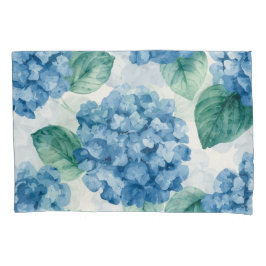 Hydrangea Blues Bloemschildering in Waterverf Bloe Kussensloop