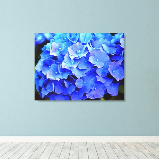 Hydrangea Blues Canvas Afdruk (Insitu (Houten vloer))