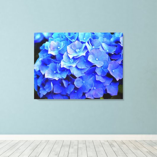 Hydrangea Blues Canvas Afdruk (Insitu (Houten vloer))