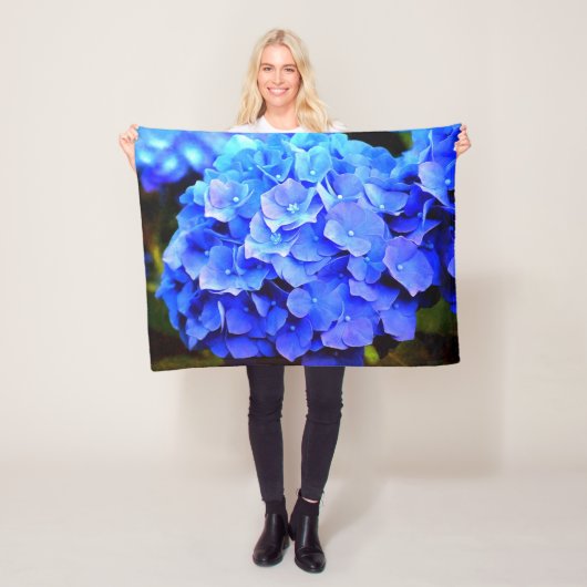 Hydrangea Blues Fleece Deken (In situ)
