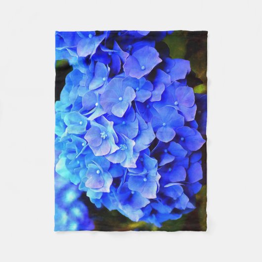 Hydrangea Blues Fleece Deken (Voorkant)