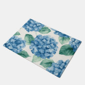 Hydrangea Blues Floral Watercolor Botanical Blooms Deurmat (Schuin)