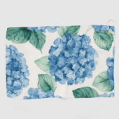 Hydrangea Blues Floral Watercolor Botanical Blooms Golfhanddoek (Horizontaal)
