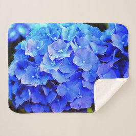 Hydrangea Blues Sherpa Deken