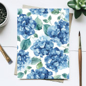 Hydrangea Blues | Watercolor Blooms Bloemkaart