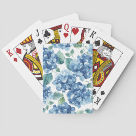 Hydrangea Blues | Waterverf Bloemen Bloem Patroon Pokerkaarten