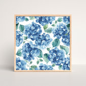 Hydrangea Blues | Waterverf Bloemen Bloem Patroon Poster