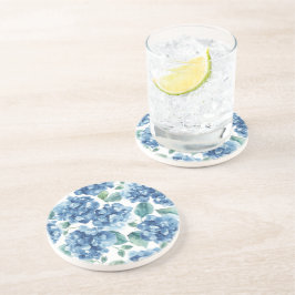Hydrangea Blues | Waterverf Bloemen Bloem Patroon Zandsteen Onderzetter