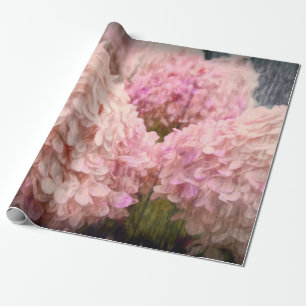 Hydrangea Blush Pink Floral Wood Decoupage Cadeaupapier