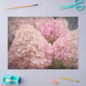 Hydrangea  Blush Pink Floral Wood Decoupage Tissuepapier (Craft)