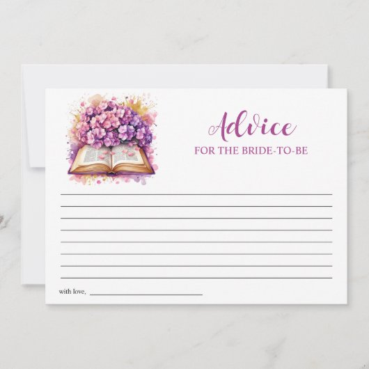 Hydrangea Boek Thema Advieskaart Kaart (Voorkant)