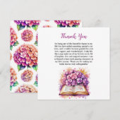 Hydrangea Boek Thema Bedankkaart (Voorkant / Achterkant)