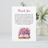 Hydrangea Boek Thema Bedankkaart Kaart (Staand voorkant)