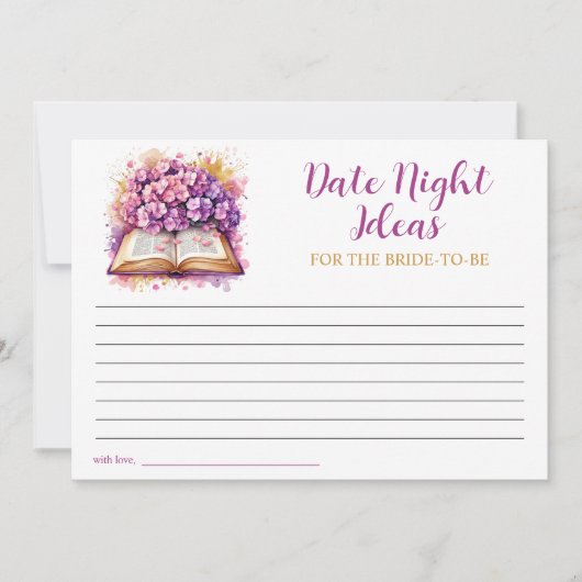 Hydrangea Boek Thema Datum Nacht Kaart (Voorkant)