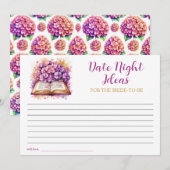 Hydrangea Boek Thema Datum Nacht Kaart (Voorkant / Achterkant)