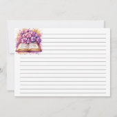 Hydrangea Boek Thema Elegante Receptkaart Kaart (Achterkant)